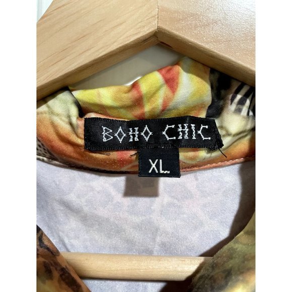 BOHO CHIC Y2K STYLE‎ FRONT KNOT BUTTON DOWN WOMAN'S TOP SIZE XL G1 - Picture 2 of 7